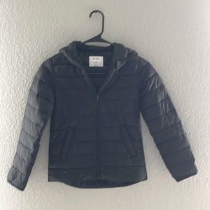 Girls black puffy jacket- size 8